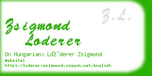 zsigmond loderer business card